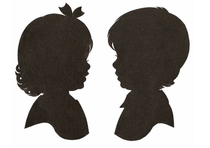 Силует мальчика и девочки