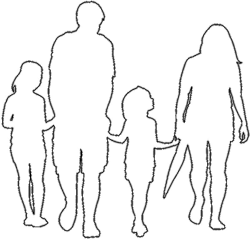 Трафарет семья для вырезания