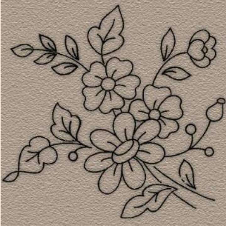 Цветочные узоры для вышивки гладью