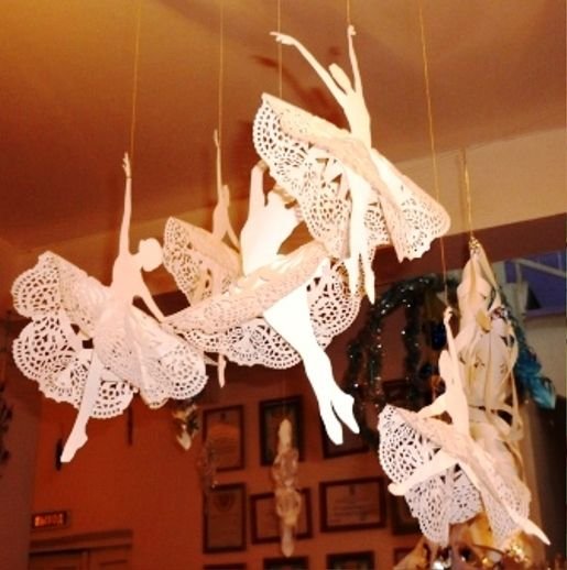 Балерины на люстру из бумаги