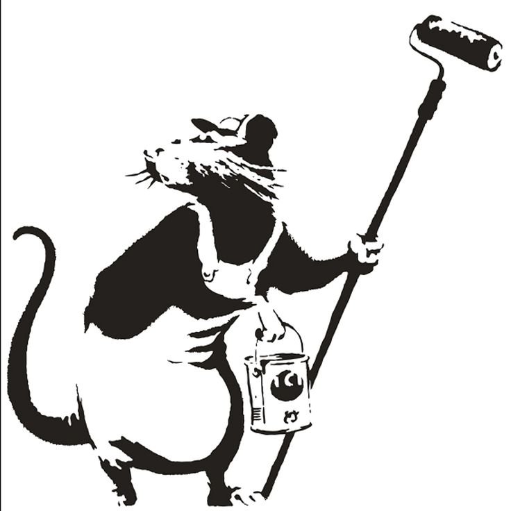 Крыса трафарет