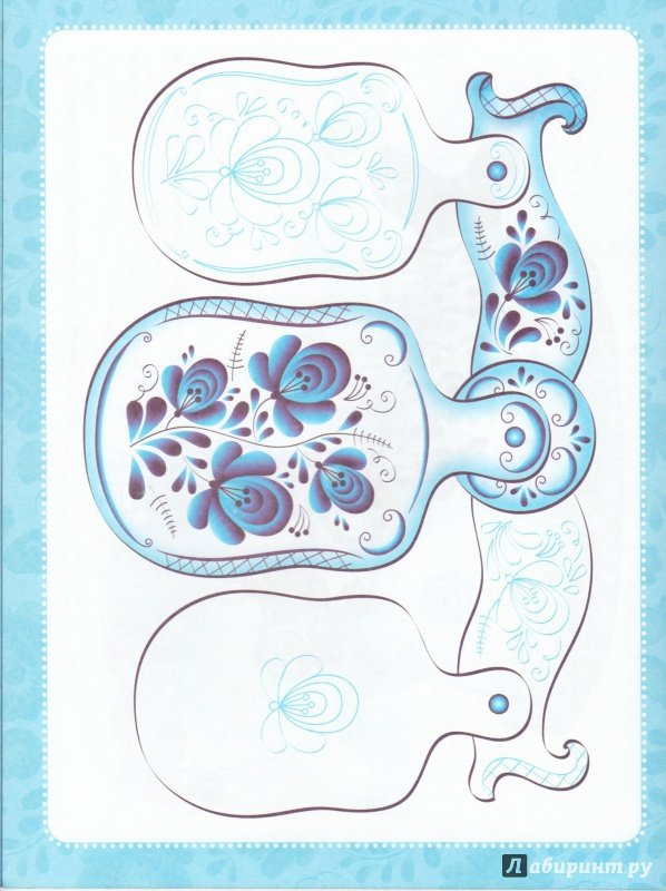 Доска Гжель раскраска