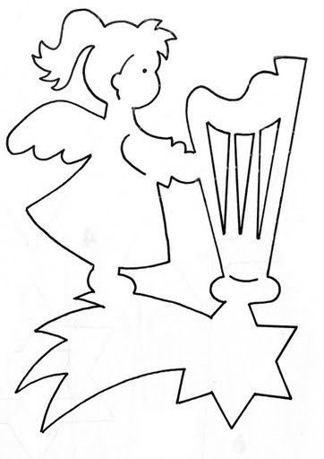 Вырезалки на окна ангелочки