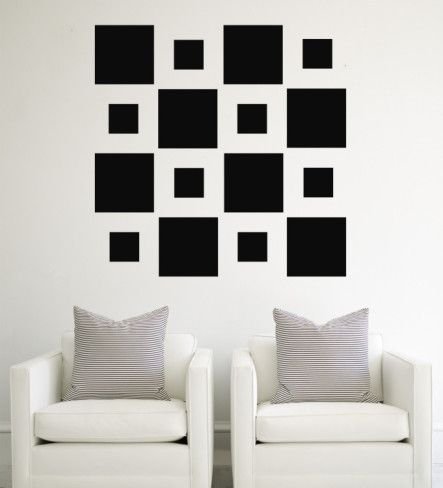 Квадраты на стене декор