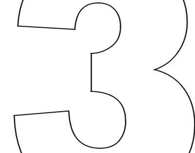 Цифра три трафарет для торта