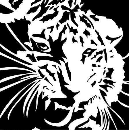 Тигр принт трафарет