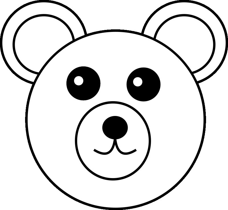 Мордочка мишки раскраска