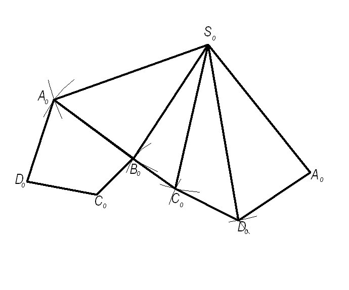 Наклонная пятиугольная пирамида развертка
