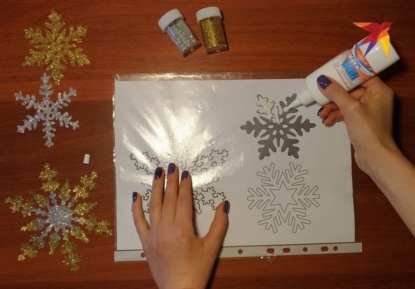 Трафареты снежинок для ПВА
