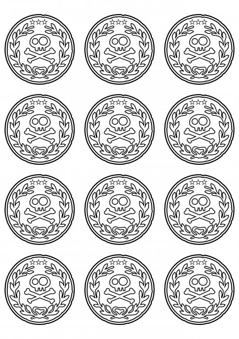 Пиратские монеты печать