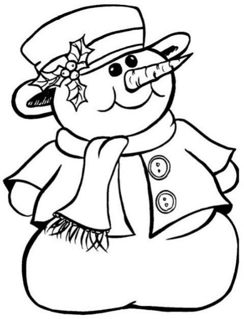 Снеговик раскраска для детей