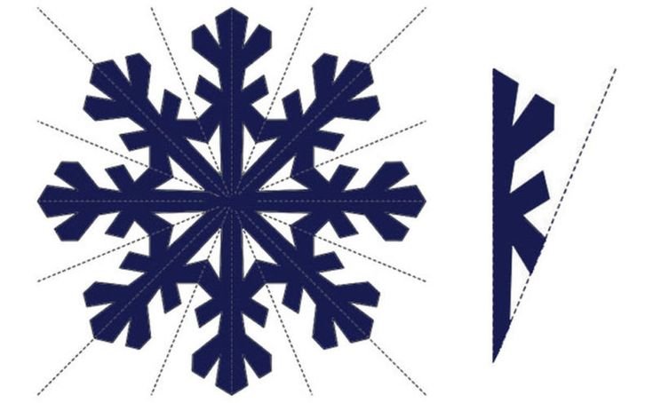 Снежинка трафарет для вырезания