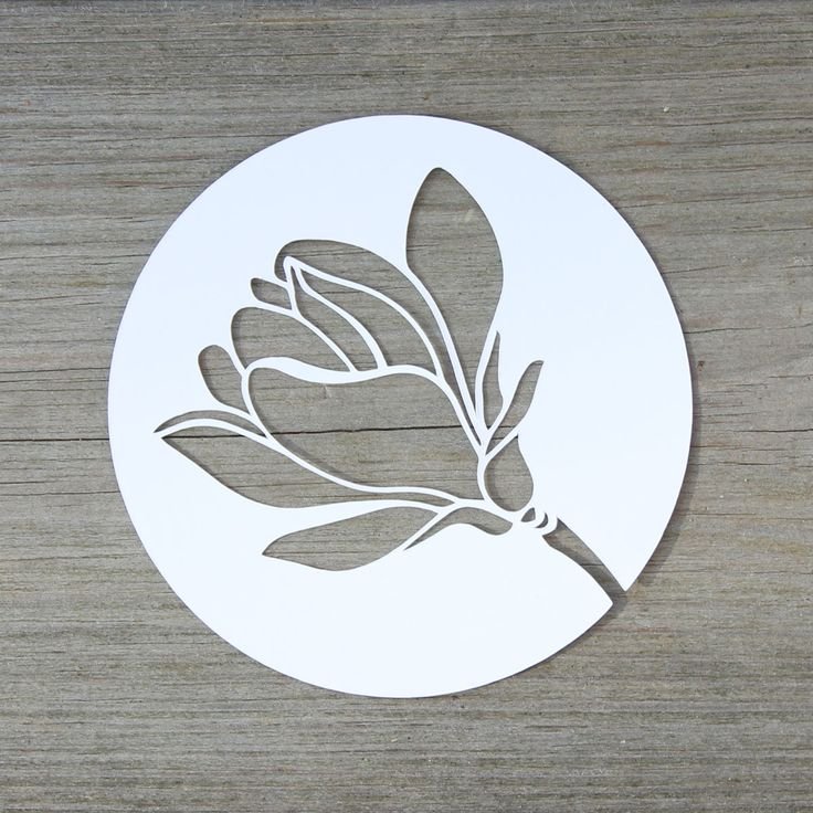 Магнолия трафарет для вырезания