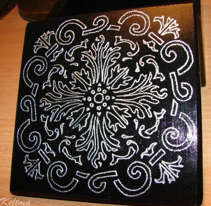 Точечная роспись шкатулок контурами