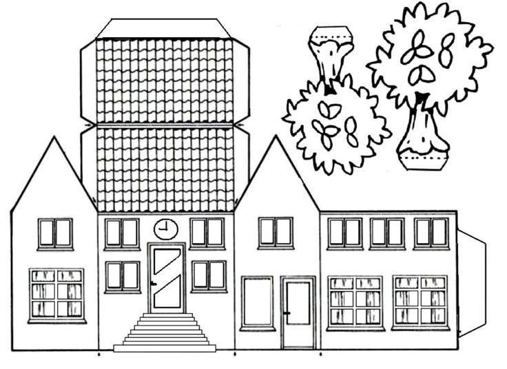 Развертка бумажного домика