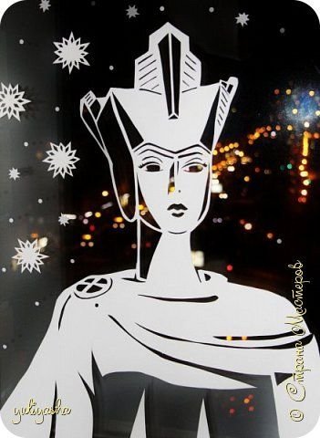 Вытанки на окна Снежная Королева