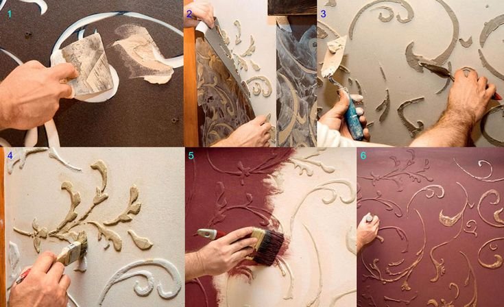 Декоративная штукатурка из трафаретов