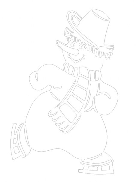 Снеговик трафарет для вырезания