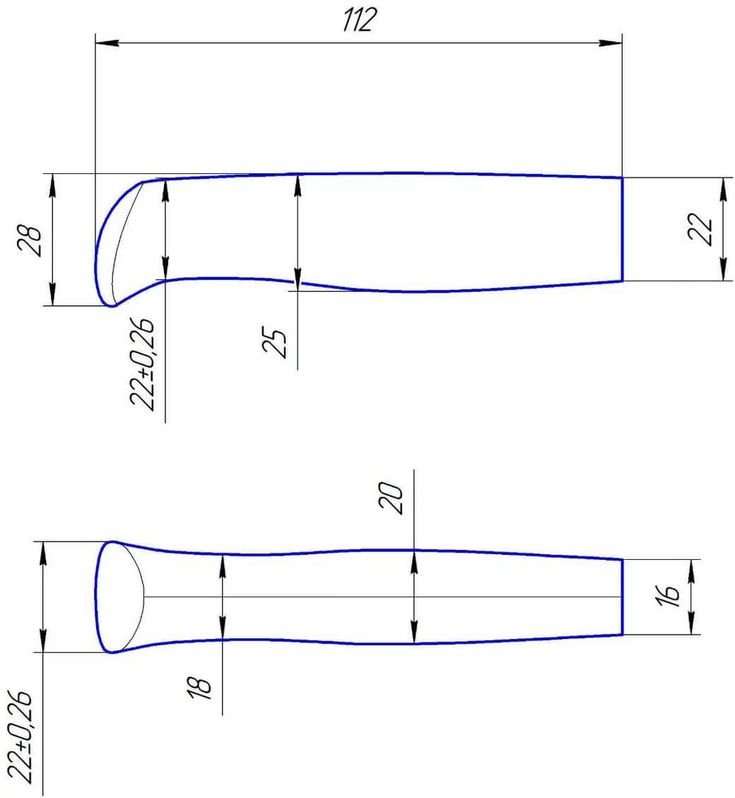 Рукоятка для финки чертеж