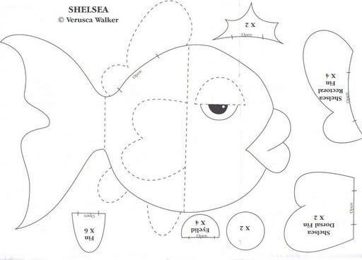 Выкройка мягкой игрушки Золотая рыбка