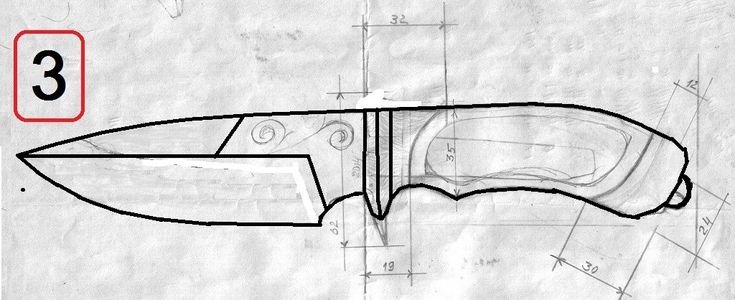 Чертёж ножа танто из стандофф 2