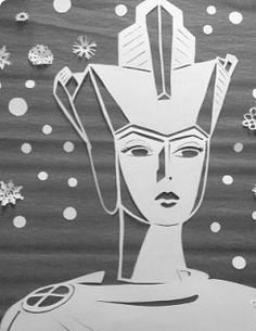 Снежная Королева трафарет на окна