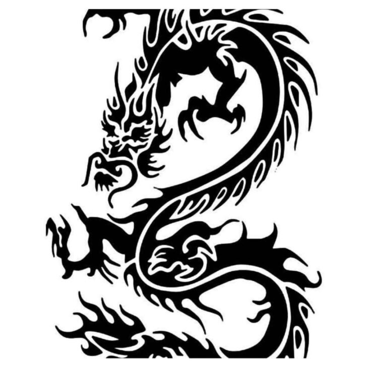 Трафарет дракона