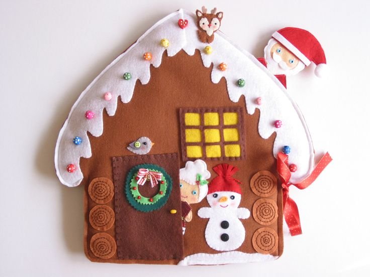 Новогодний домик из фетра