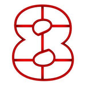 Цифра 8 для торта трафарет