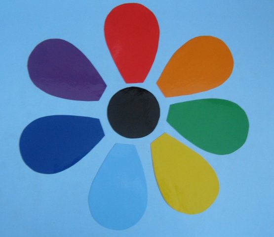 Цветочки для аппликации цветные