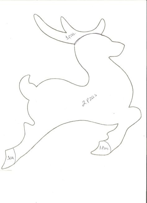 Новогодний олень лекало