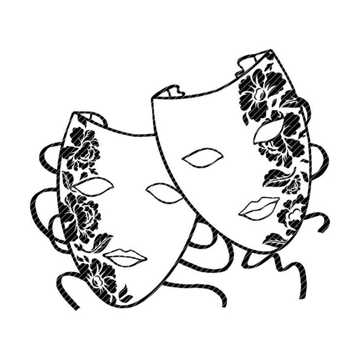 Театральные маски раскраски для детей