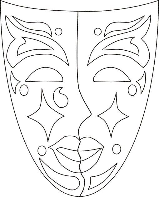 Карнавальная маска трафарет