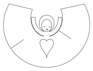 Фигурка ангела из бумаги