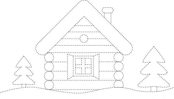 Домик трафарет