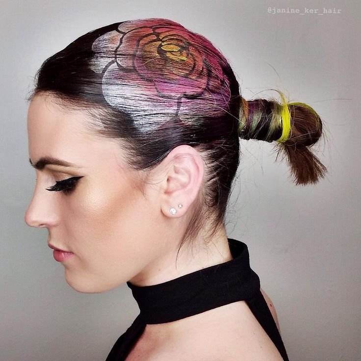 Трафаретное окрашивание волос