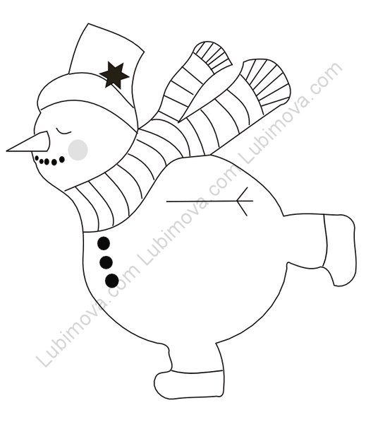 Снеговики на коньках трафареты для вырезания