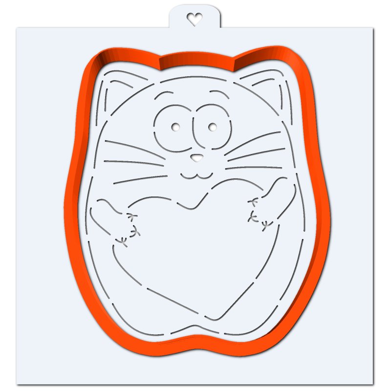 Кошка для пряника шаблон