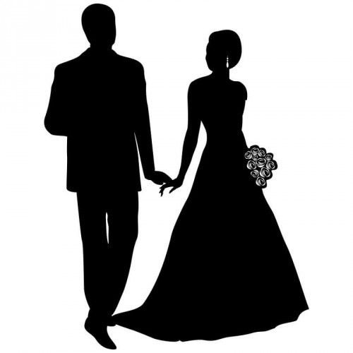 Силуэт жениха и невесты