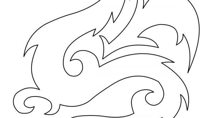 Китайский дракон трафарет