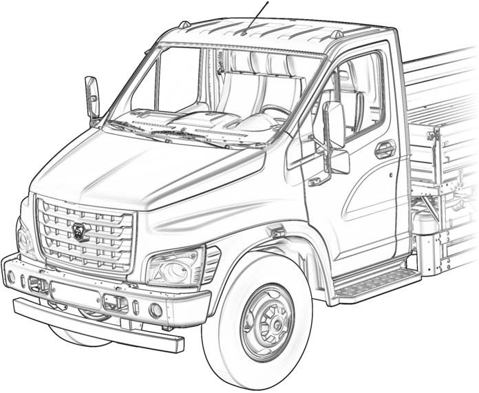 Раскраска Газель грузовая Некст