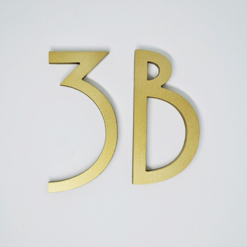 Номер дома золотистые цифры