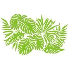 Трафарет тропических листьев на стену