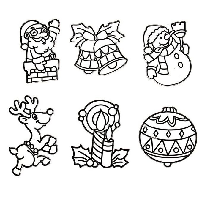 Новогодние витражи на окна