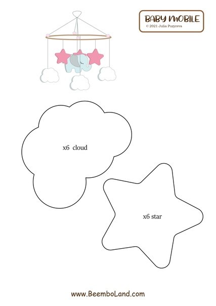 Выкройки для мобиля из фетра
