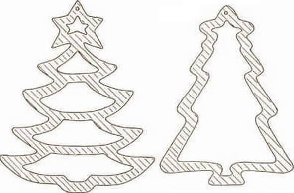 Елочка трафарет