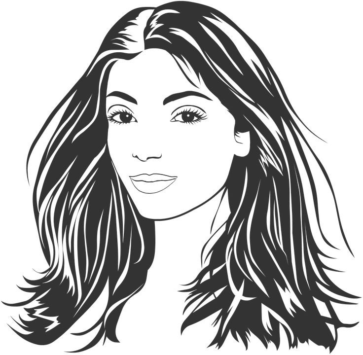 Контур женского лица