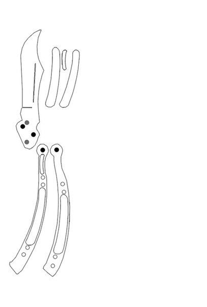 Нож бабочка балисонг КС чертеж