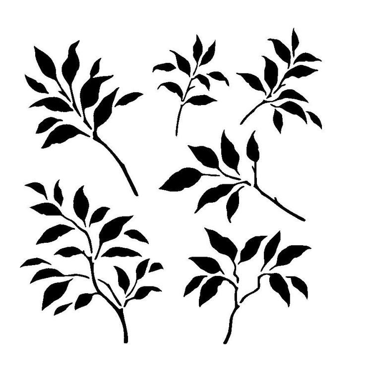 Трафарет веточки с листьями