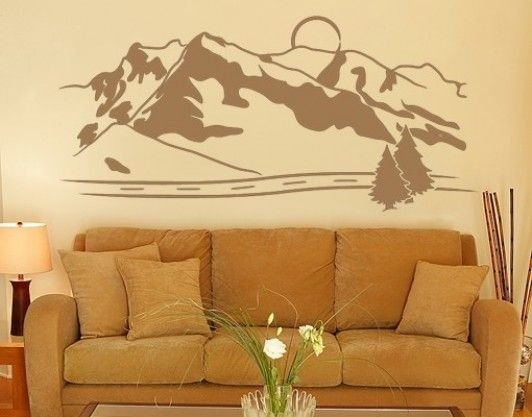 Силуэт гор на стене